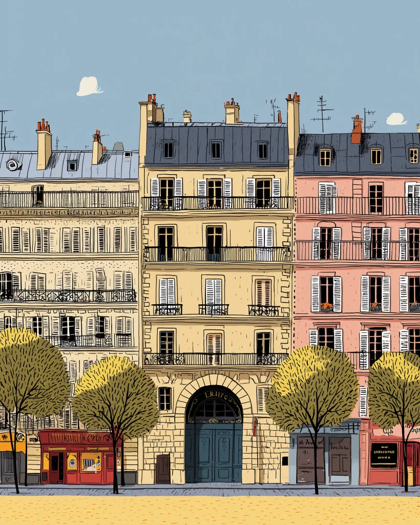 A row of Haussmann facades